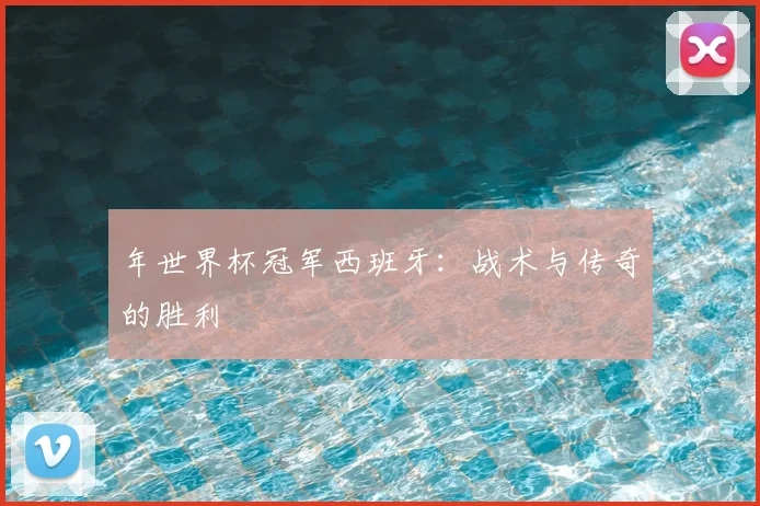 年世界杯冠军西班牙：战术与传奇的胜利
